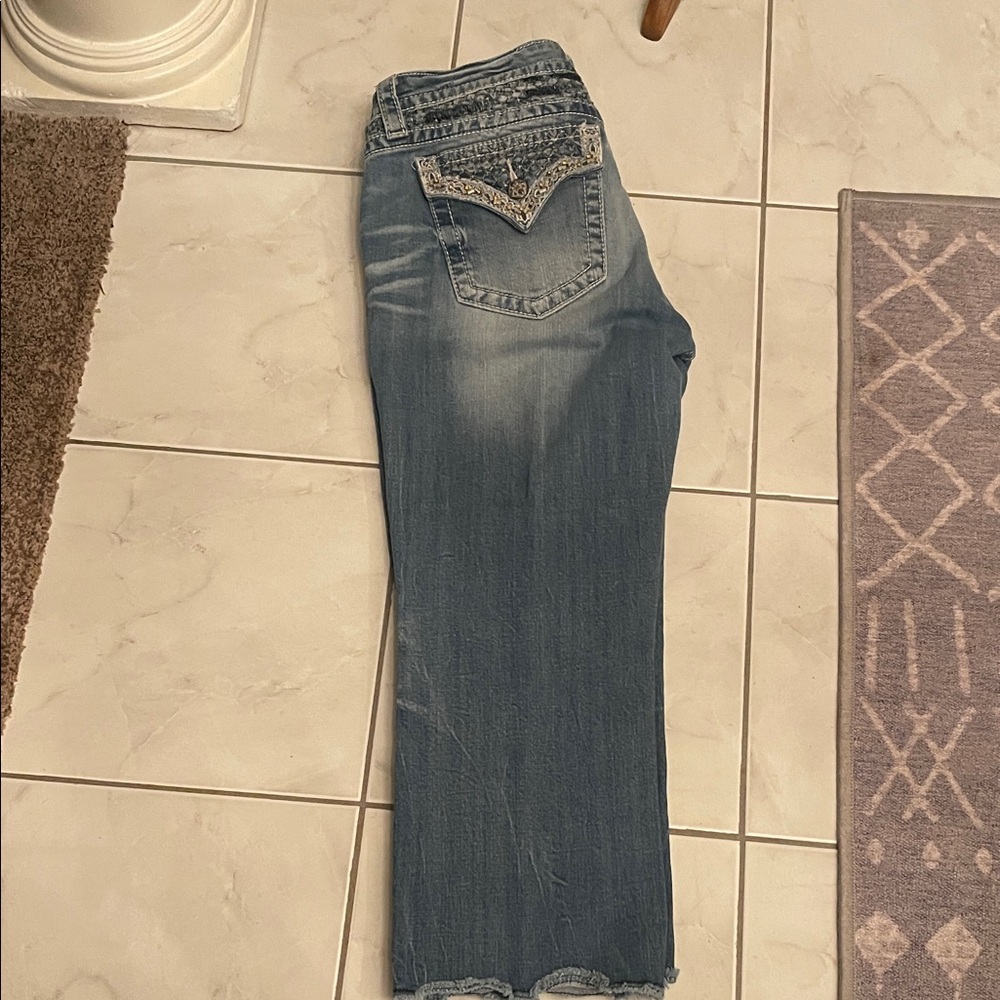 Miss Me Embellished Blue Straight Leg Jeans - Picture 8 of 8